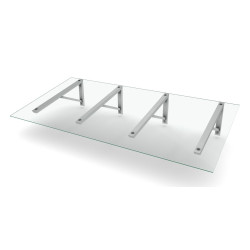 Ovikatos Designtak Easy Collection Delta, 150cm, huurrettu lasi, valkoinen kannake