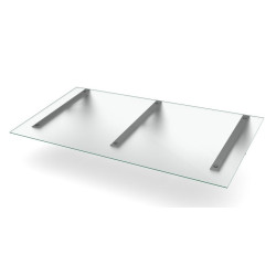 Ovikatos Designtak Easy Collection Delta Small, 200cm, huurrettu lasi, hopea kannake