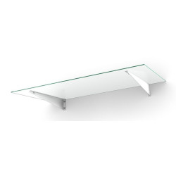 Ovikatos Designtak Easy Collection Flat, 150cm, kirkas lasi, valkoinen kannake
