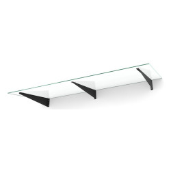 Ovikatos Designtak Easy Collection Flat, 200cm, huurrettu lasi, musta kannake