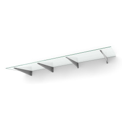 Ovikatos Designtak Easy Collection Flat, 250cm, huurrettu lasi, hopea kannake