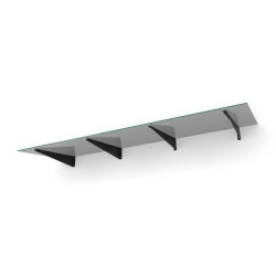 Ovikatos Designtak Easy Collection Flat, 250cm, sävytetty lasi, musta kannake