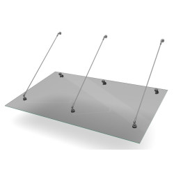 Ovikatos Designtak Easy Collection Stainless Tube, 200x120cm, sävytetty lasi