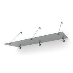 Ovikatos Designtak Easy Collection Stainless Tube, 200x80cm, sävytetty lasi