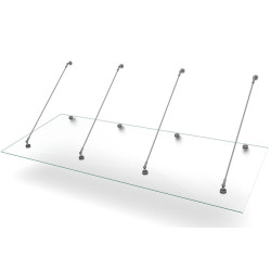 Ovikatos Designtak Easy Collection Stainless Tube, 250x100cm, huurrettu lasi