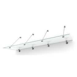 Ovikatos Designtak Easy Collection Stainless Tube, 250x80cm, huurrettu lasi