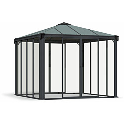Ovellinen paviljonki Palram-Canopia Ledro 3000, 3x3m, 8,7m², harmaa