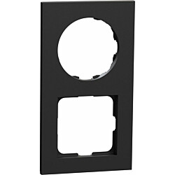 Peitelevy Schneider Electric ELKO One, 2-osainen, 1x pyöreä aukko + 1x 56x56-neliöaukko, musta