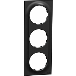 Peitelevy Schneider Electric ELKO One, 3-osainen, 3x pyöreä aukko, musta