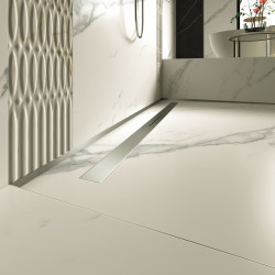 Linjalattiakaivo PP Drain Aqua, Design Cover -kannella, harjattu AISI 316 teräs, 60cm