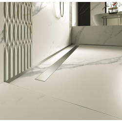 Linjalattiakaivo PP Drain Aqua, Flat Cover -kannella, kiiltävä kulta, 60cm