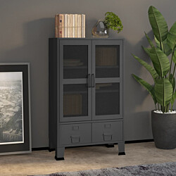 Säilytysarkku 70x40x115 cm metalli antrasiitti