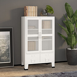Säilytysarkku 70x40x115 cm metalli valkoinen