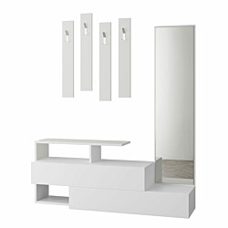 Säilytyskokonaisuus eteiseen Linento Furniture Ramda, valkoinen