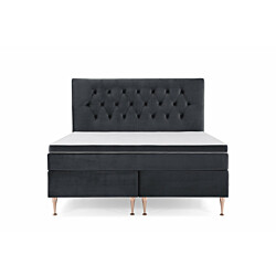 Sänkypaketti Berg & Strand Royal Velvet 160x200 ilman sängynpäätyä/korkeat rosejalat/musta