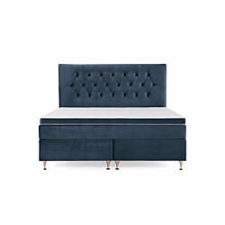 Sänkypaketti Berg & Strand Royal Velvet 180x200 ilman sängynpäätyä/matalat rosejalat/tummansininen