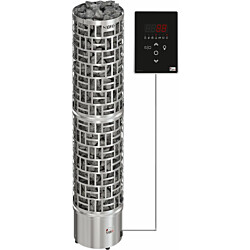 Sähkökiuas SAWO30 Round Ni2, 4.5kW, 3-6m³, erillinen ohjaus, ruostumaton teräs