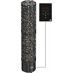 Sähkökiuas SAWO30 Round Ni2, 6kW, 5-8m³, erillinen ohjaus, musta teräs