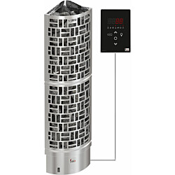 Sähkökiuas SAWO30 Corner Ni2, 6kW, 5-8m³, erillinen ohjaus, ruostumaton teräs
