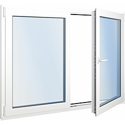 Seicom Classic RO 3K 3-lasinen kippi-ikkuna, PVC, B-malli yksiaukkoisella karmilla, leveys 2200 - 2290 mm