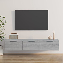 Seinäkaappi 102x30x20 cm tekninen puu harmaa