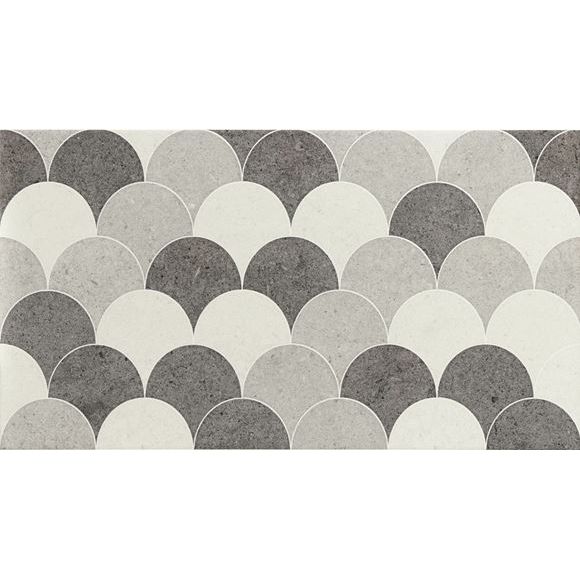 Seinälaatta Laattapiste LPC Kairo Viuhka matta tasapintainen harmaa kuviolaatta 44.7x24.7cm