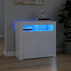 Senkki LED-valoilla 80x35x75 cm korkeakiilto valkoinen
