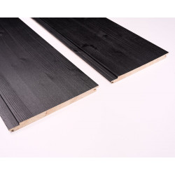 Sisustuspaneeli Siparila Aava, 15x220x2050mm, mänty, liimapuu, lakattu, kuultava musta, Kaamos
