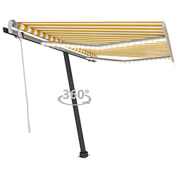 Sisäänkelattava markiisi 2 LEDillä 350x250cm keltainen/valkoinen