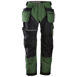 Työhousut Snickers RuffWork Canvas+ 6214, vihreä, 108