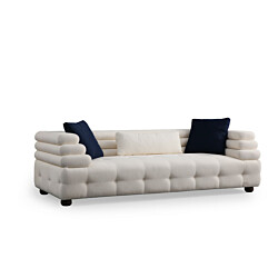 Sohva Linento Furniture Boston, valkoinen, 3-istuttava