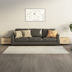 Sohvapöytä metallijaloilla 2 kpl 50x50x40 cm tammi