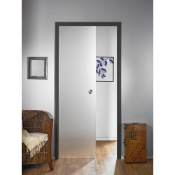 Lasiliukuovi Stella Pocket Door M8, hidastimella, 825x2040mm, musta karmi