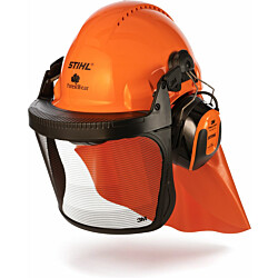 Metsurin kypäräsetti Stihl G 3000, verkkovisiirillä, FM-radiolla
