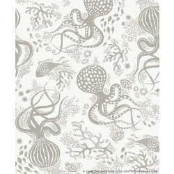 Tapetti Littlephant Aquatic harmaa 0.53x10.05m, non-woven