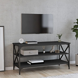 TV-taso 100x40x50 cm tekninen puu musta