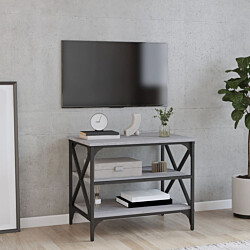 TV-taso 60x40x50 cm tekninen puu harmaa