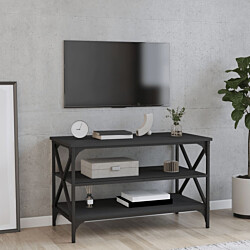 TV-taso 80x40x50 cm tekninen puu musta