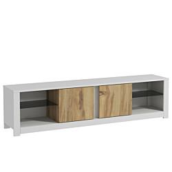 TV-taso Linento Furniture Aydos, valkoinen/tammi