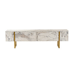 TV-taso Linento Furniture Serenity, kulta/freesia-marmorijäljitelmä