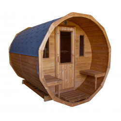 Tynnyrisauna SpaDealers vaakamalli Ø200x260cm lämpöpuu