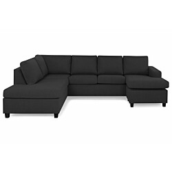 U-Sohva Scandinavian Choice Crazy Large Divaani 4-istuttava oikea antrasiitti/mustat jalat kulmikas