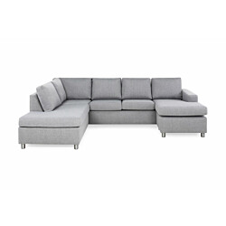 U-Sohva Scandinavian Choice Crazy Large Divaani 4-istuttava oikea vaaleanharmaa/metallijalat pyöreä