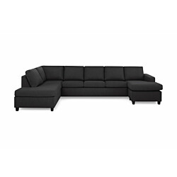 U-Sohva Scandinavian Choice Crazy XL Divaani oikea 6-istuttava antrasiitti/mustat jalat kulmikas