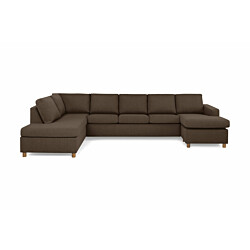 U-Sohva Scandinavian Choice Crazy XL Divaani oikea 6-istuttava ruskea/tammijalat pyöreä