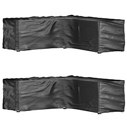 Ulkokalustesuojat 2 kpl L-muoto 16 purjerengasta 285x285x90 cm