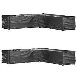Ulkokalustesuojat 2 kpl L-muoto 20 purjerengasta 300x300x70 cm