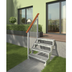 Ulkoportaat Dolle Gardentop Gallersteg, 1080-1320mm, yhdellä Nordic-kaiteella