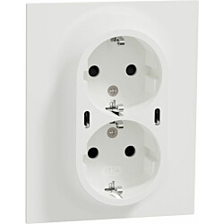 USB-pistorasia Schneider Electric ELKO One, 2-osainen + 2x USB-C, uppoasennus, peitelevyllä, IP20, 25W, PD, valkoinen