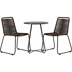 Parvekeryhmä Venture Home, ø60cm Bacong-pöytä + 2 Lindos-tuolia